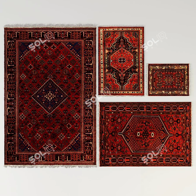 Persian Hamadan Carpets: Timeless Beauty 3D model image 1