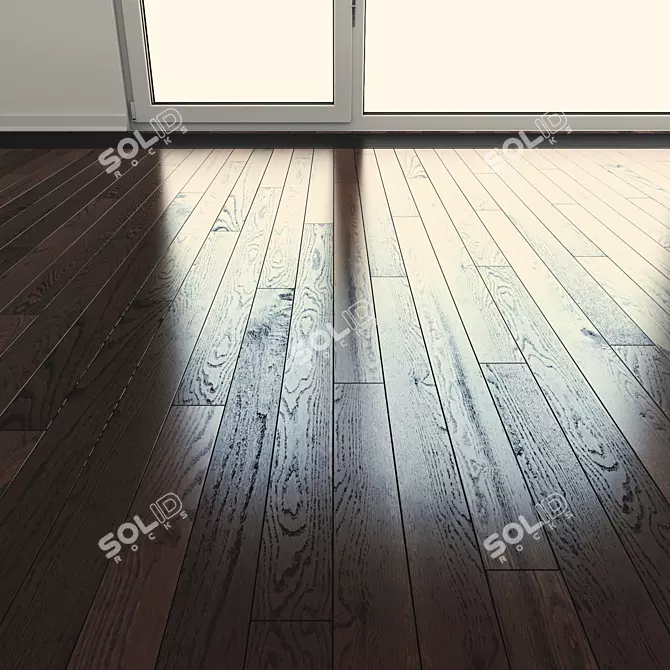 Brandy Oak Hardwood Floor: Exquisite and Natural 3D model image 1