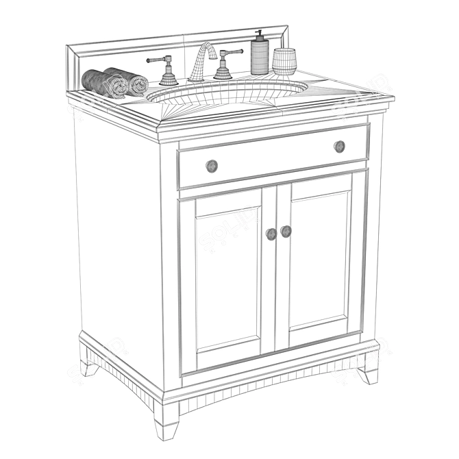 Contemporary Fairmont Smithfield Vanity 3D model image 3