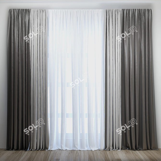  Elegant V-Ray Curtain: 3D Max 2015 3D model image 1