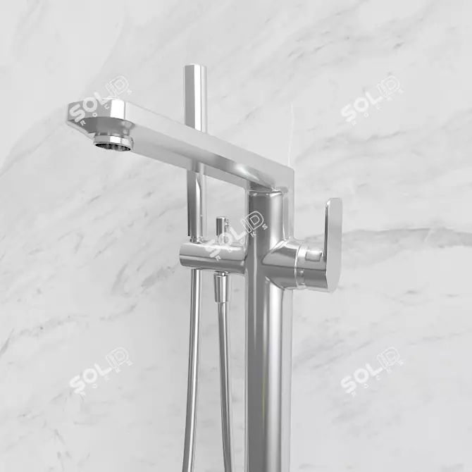 Luxurious Ideal Standard Bathtub & Melange Mixer 3D model image 3