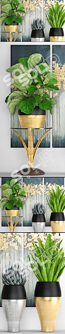 Exquisite 90-Piece Plant Collection 3D model image 2