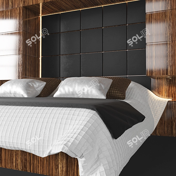 Modern Bed Design - B06 3D model image 3