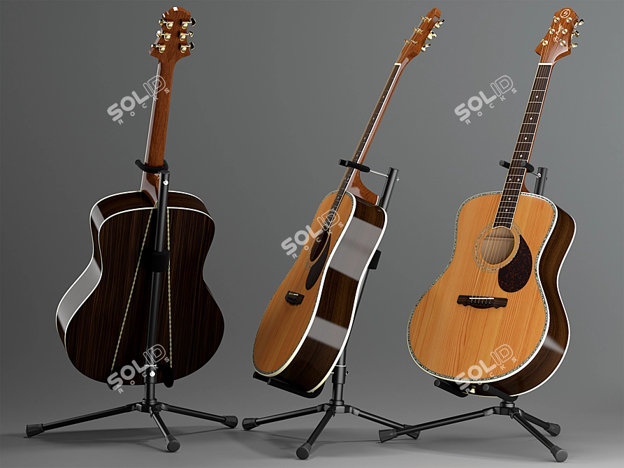 Samick Greg Bennett J-8 Acoustic Guitar 3D model image 2