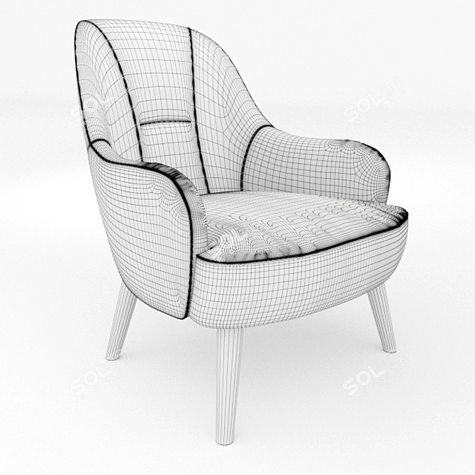 Elegant Toledo Exclusive Armchair 3D model image 3
