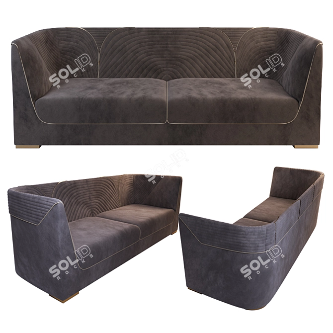 Elegant Vittoria Sofa 3D model image 1