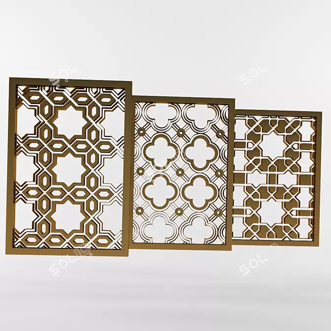 - Persian 3D Panel Decor  3D model image 1