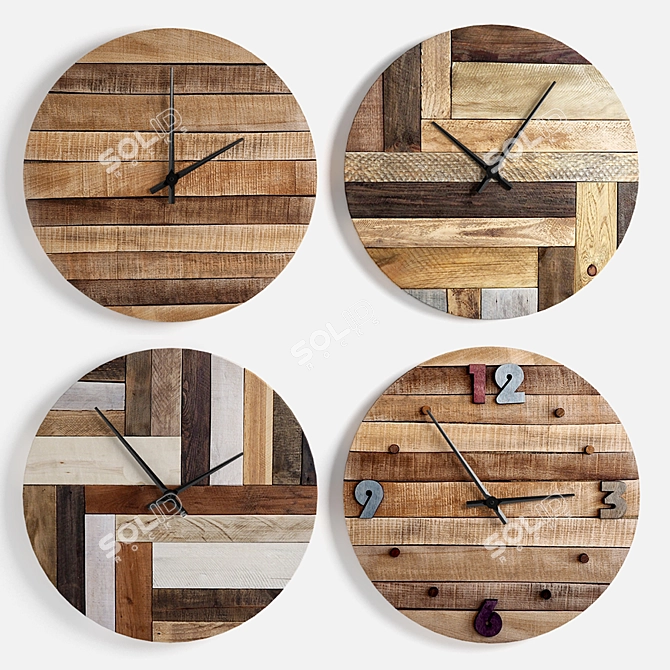 Eco Wood Timepiece 3D model image 1