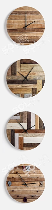 Eco Wood Timepiece 3D model image 2