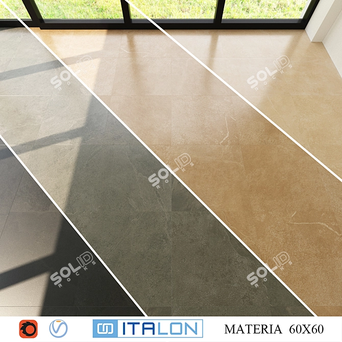ITALON MATERIA: Versatile 60x60 Ceramic Tiles 3D model image 1