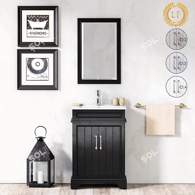 Elegant Legion Bathroom Vanity 3D model image 1