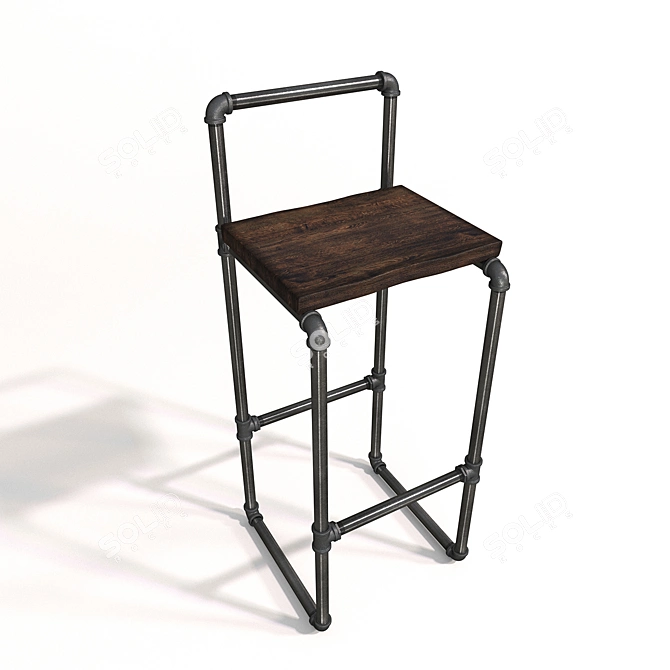 Varis Bar Stool - Stylish and Sturdy 3D model image 2