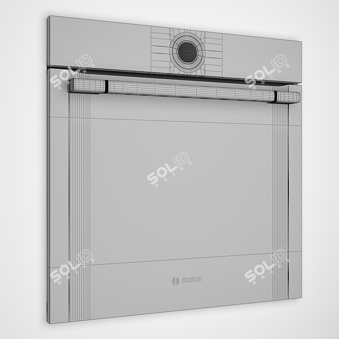 Sleek Black Bosch Built-In Oven: Serie 8 3D model image 3