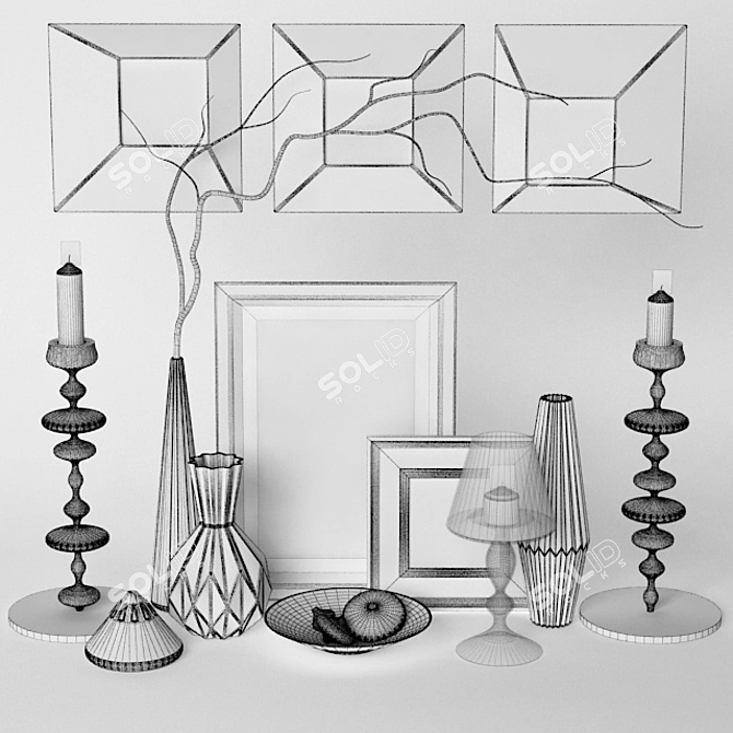 Elegant Home Decor Set 3D model image 3