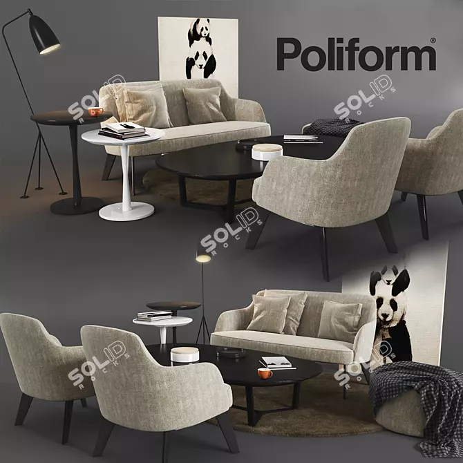 Elegant Poliform Furniture Set 3D model image 1