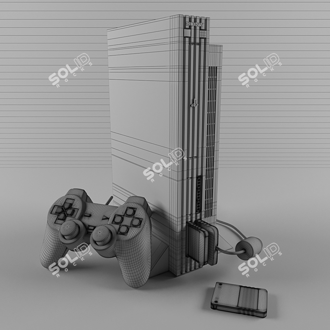 Classic Gaming Powerhouse: Sony PS2 3D model image 2