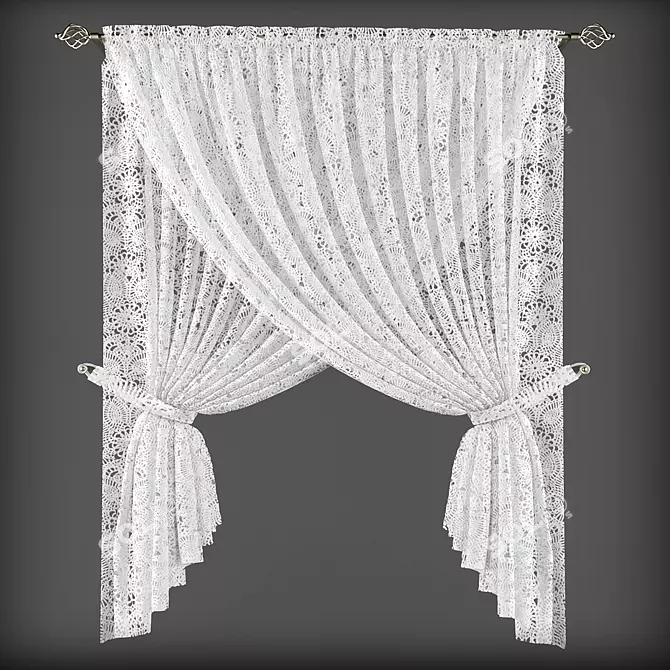 Title: Classic Style Curtains 3D model image 1