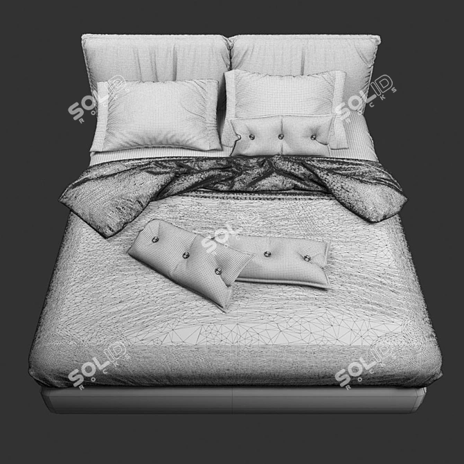 Tomasella Sogno Bed: Italian Elegance in Your Bedroom 3D model image 3