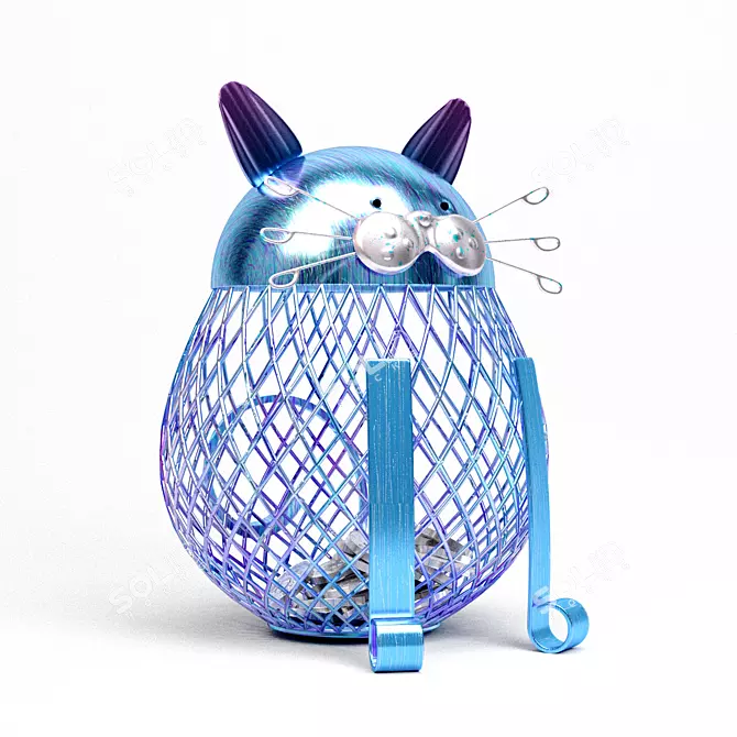 Adorable Cat Coin Bank 3D model image 1