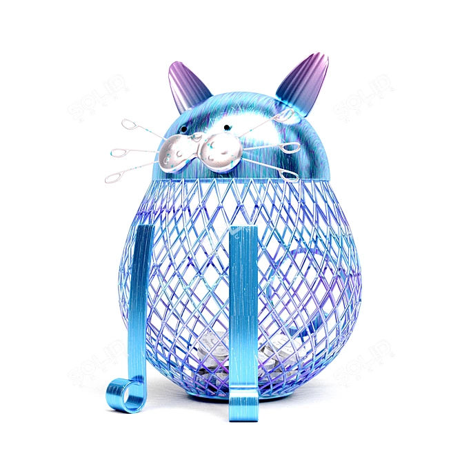 Adorable Cat Coin Bank 3D model image 2