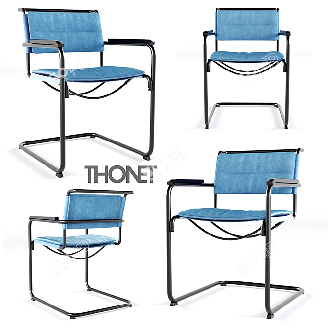 S34N Thonet All Weather Chair: Stylish, Durable, Versatile 3D model image 1