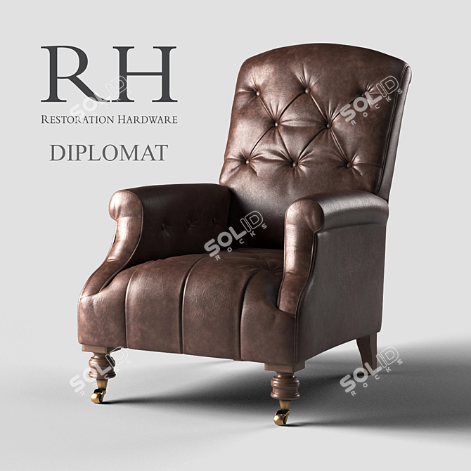 Luxury Restored: Restoration Hardware Diplomat 3D model image 1