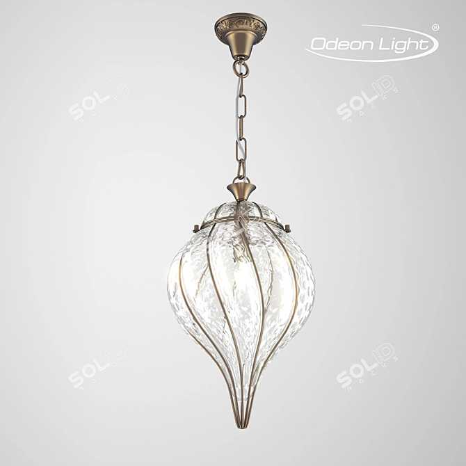 Bronze Glass Pendant Light 450mm 3D model image 1