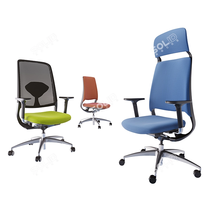 Kinnarps Salida Office Chair: Flexible Material & Adjustable Comfort 3D model image 1