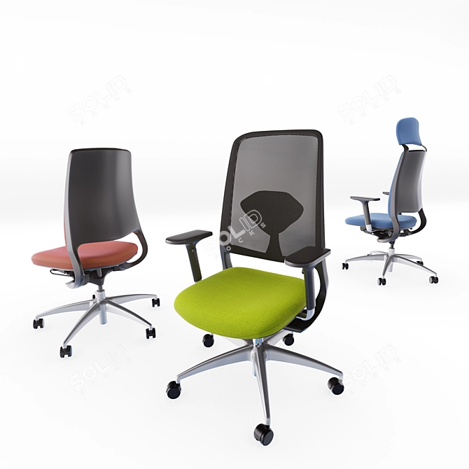 Kinnarps Salida Office Chair: Flexible Material & Adjustable Comfort 3D model image 2