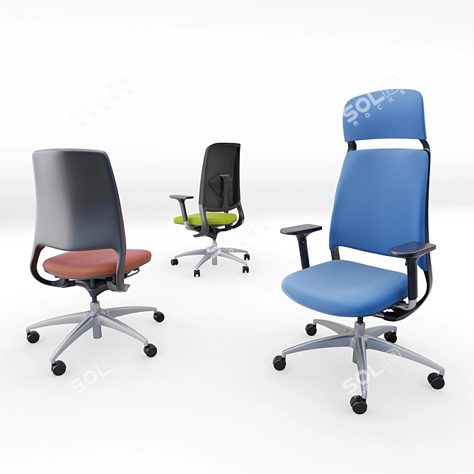 Kinnarps Salida Office Chair: Flexible Material & Adjustable Comfort 3D model image 3