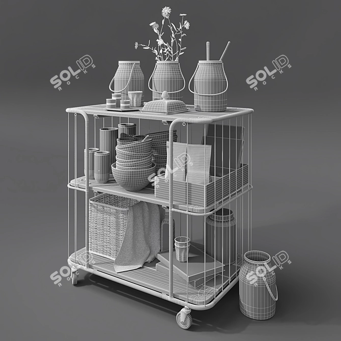 Industrial Loft Kitchen Decor Set 3D model image 3