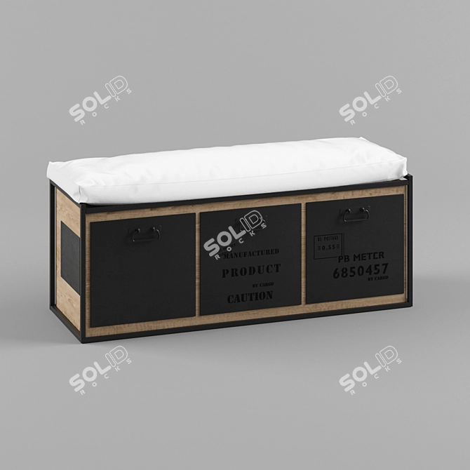 Modern 2-Seater Cotton Banquette 3D model image 1