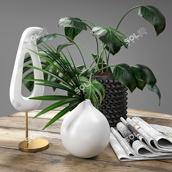  Exquisite Greenery and Luxury Table 3D model image 2