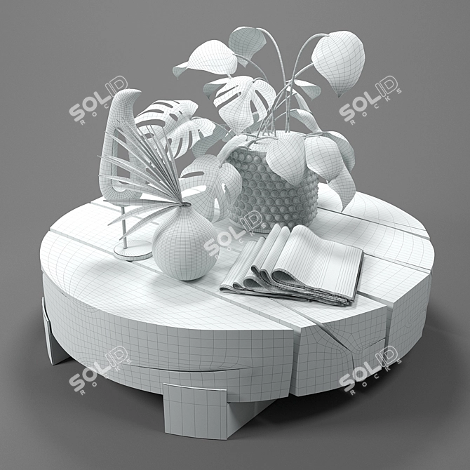  Exquisite Greenery and Luxury Table 3D model image 3