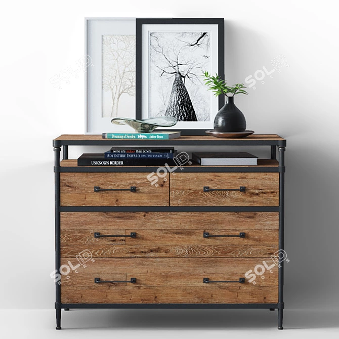 Juno Wooden Dresser: Elegant and Functional 3D model image 1