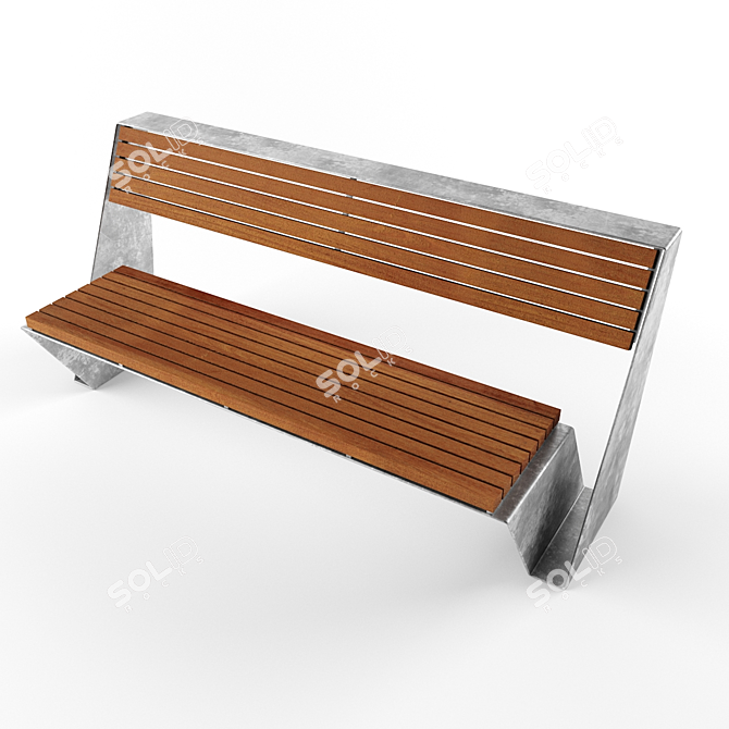 Sleek Loop Bench by Lucas Galan 3D model image 2