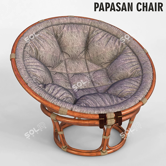 Cozy Papasan Chair 3D model image 1