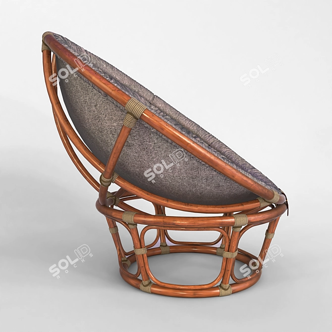 Cozy Papasan Chair 3D model image 2