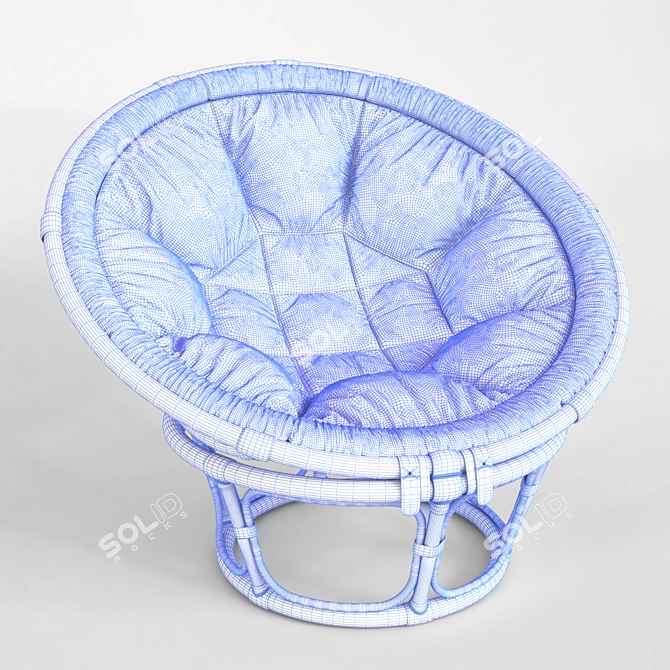 Cozy Papasan Chair 3D model image 3