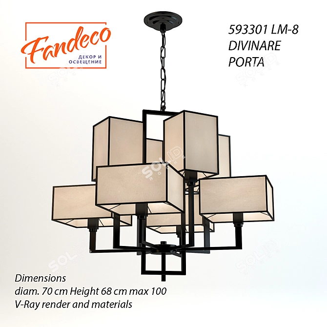 Elegant Divinare Porta Chandelier 3D model image 1