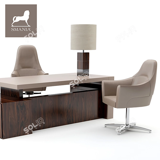 Smania Magnum Lock 225 Biblo: Elegant Italian Desk, Chair & Lamp Set 3D model image 1