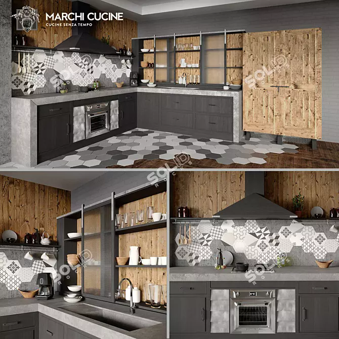 Marchi Cucine Brea 76 - Elegant Italian Kitchen 3D model image 1