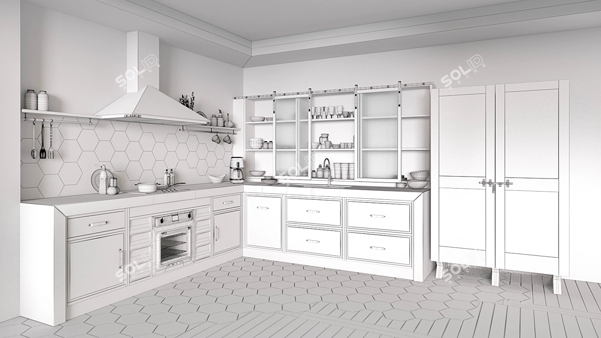 Marchi Cucine Brea 76 - Elegant Italian Kitchen 3D model image 3