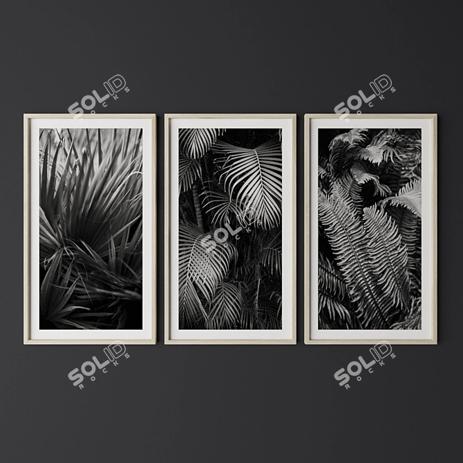 Tropical Leaf Print Set 3D model image 2