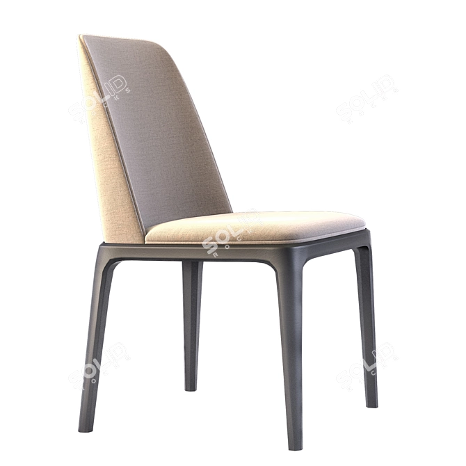 Elegant Dual Material Chair 3D model image 3