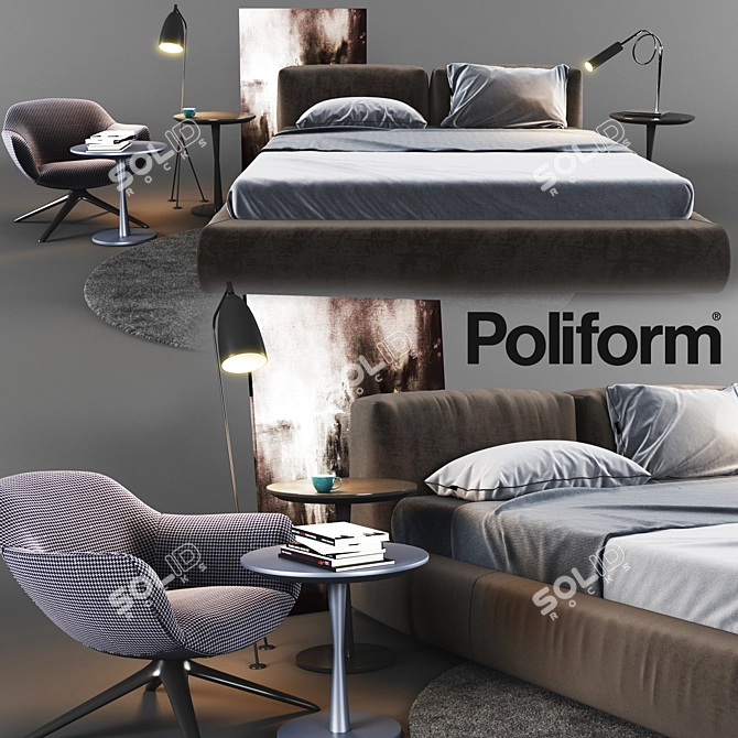  Modern Poliform Furniture Set 3D model image 1