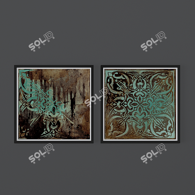 Abstract Art Poster Set by SEMELART 3D model image 2