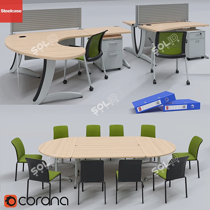 Steelcase Office Furniture Collection 3D model image 2