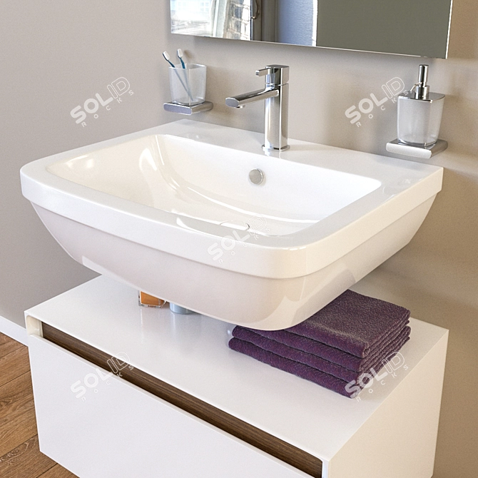 NOKEN Nk Concept Washbasin & Vanity Combo 3D model image 2