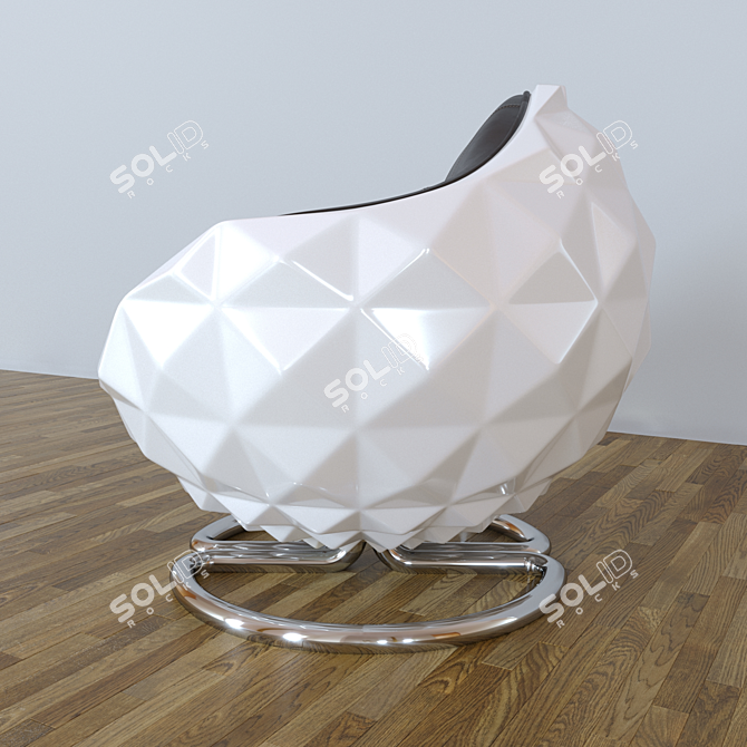 Swivel Chair Mines: Futuristic Geometry and Luxury Leather 3D model image 2
